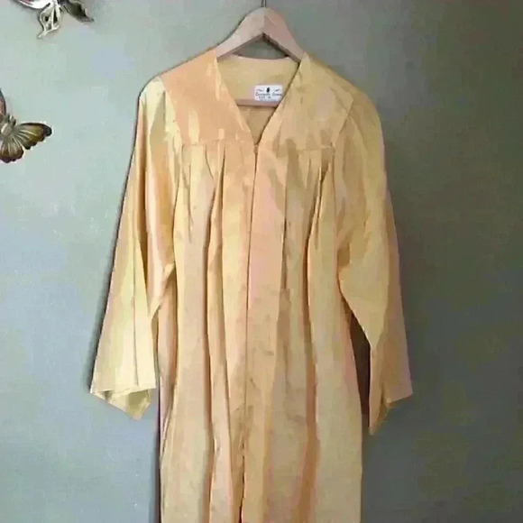 VTG Jostens unisex Vintage Yellow Gold Graduation Gown labeled size 56 - Picture 1 of 7
